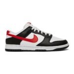 Nike Dunk Low Black White Red Swoosh